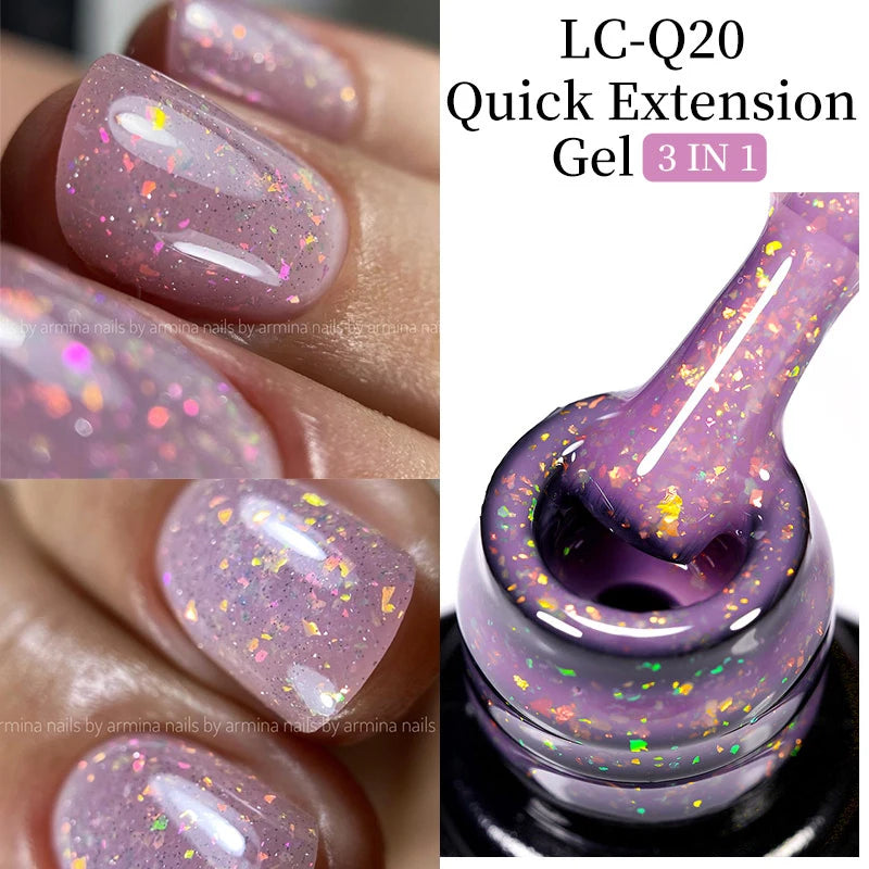 LILYCUTE 7ML Quick Extension Nail Gel Vernis Semi Permanent Acrylic Crystal White Clear Nude Gel Nail Polish UV Construction Gel