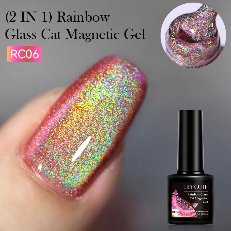 LILYCUTE 5ML Reflective Glitter Liner Gel Polish Nail Art Champagne Sparkling Lines Painting Gel Semi Permanent UV French Nails