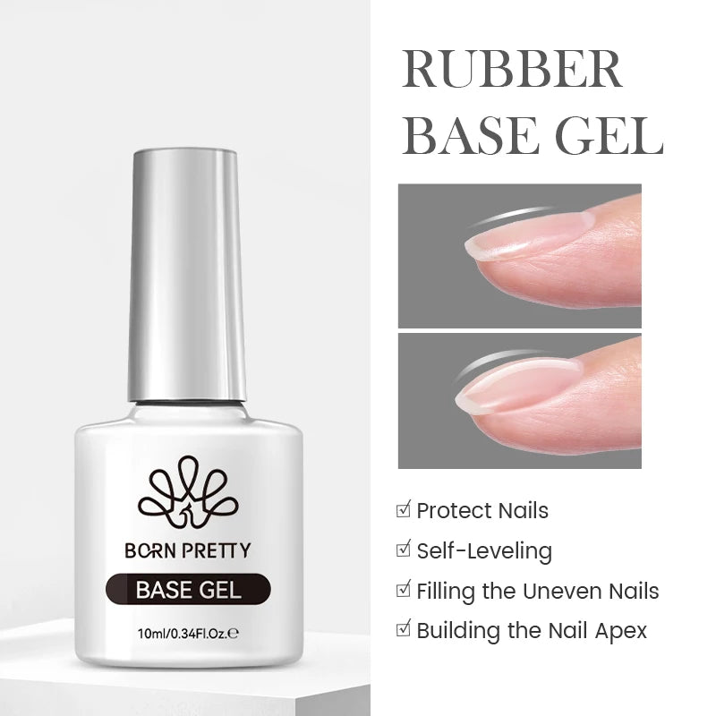 BORN PRETTY Super Top Coat and Base Gel Nail Polish for Gel Polish Semi-permanent Varnish Rubber Top Coat 10ml Nail Supplies