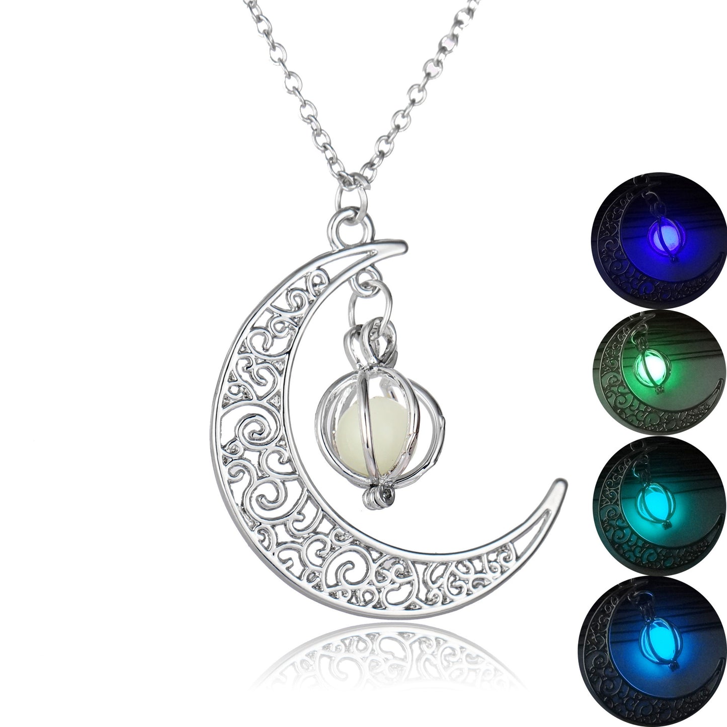 Cadenza Moon Natural Glowing Stone Healing Necklace