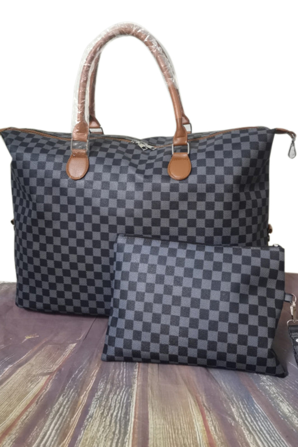 Albertina Checkered Two-Piece Bag Set