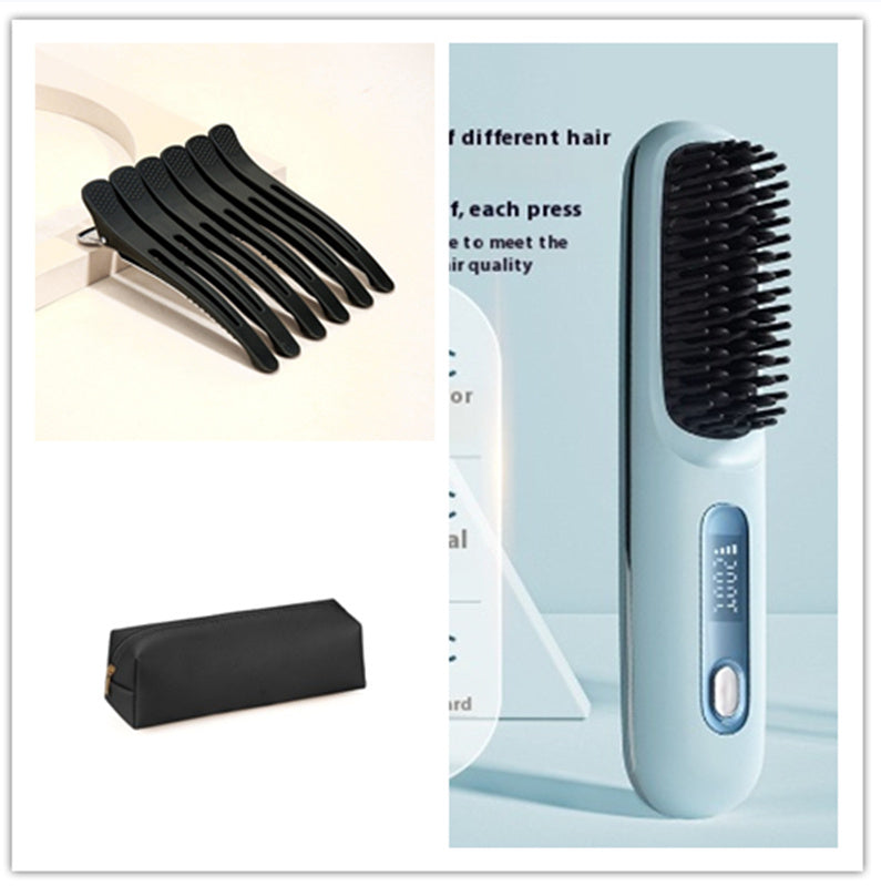 Peigne 2 en 1 Sarita sans fil, brosse à lisser les cheveux, chauffage rapide, boucleur chaud portable, chargement USB-CJ