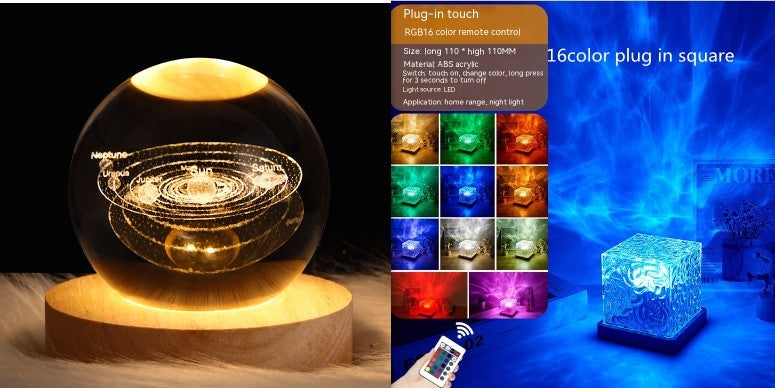 LED Water Ripple Ambient Night Light.