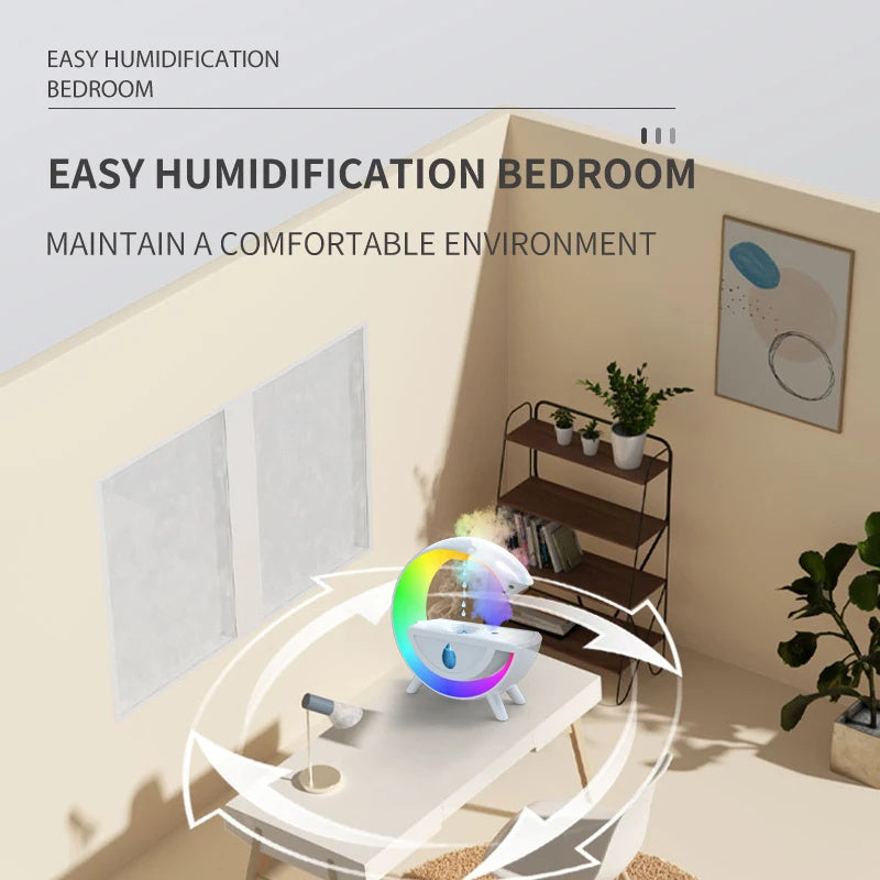 RGB Night Light Water Droplet Sprayer Anti-Gravity Air Humidifier.